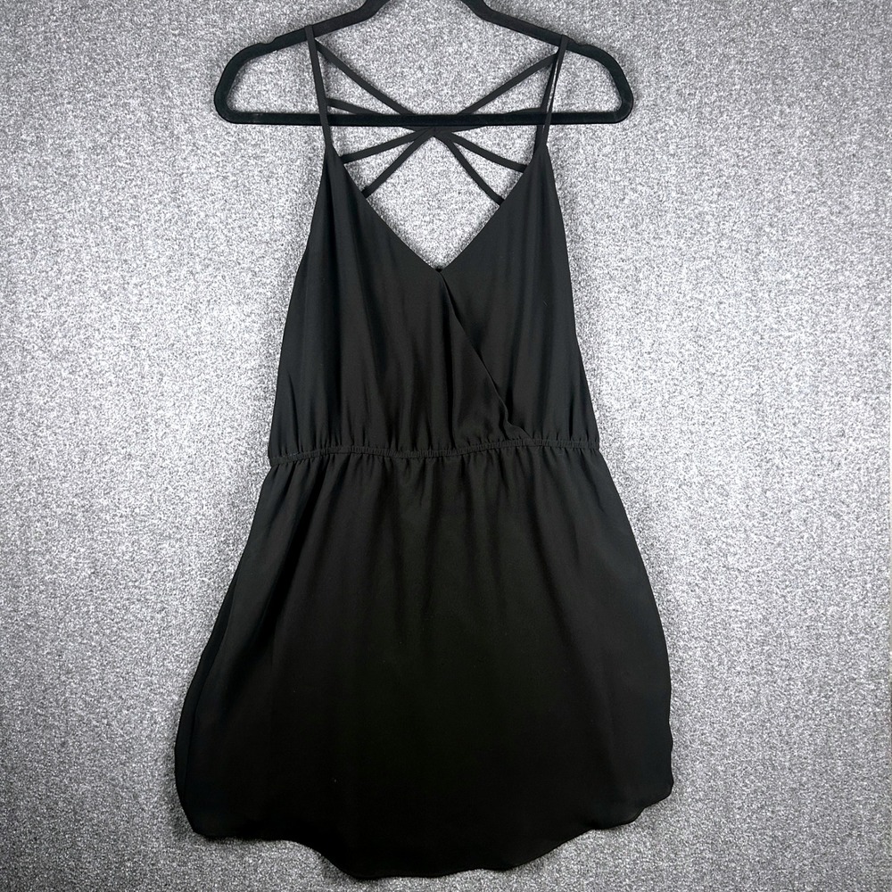 Naked‎ Zebra Black Dress Large V Neck Spaghetti Strappy Back Cocktail Party